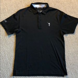 Travis Mathew Chive Golf Polo Large Black Murray